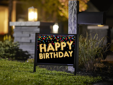 Balloon Birthday Lumilawn Sign