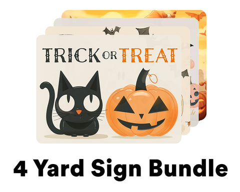 Cute Halloween Yard Sign 4 Pack