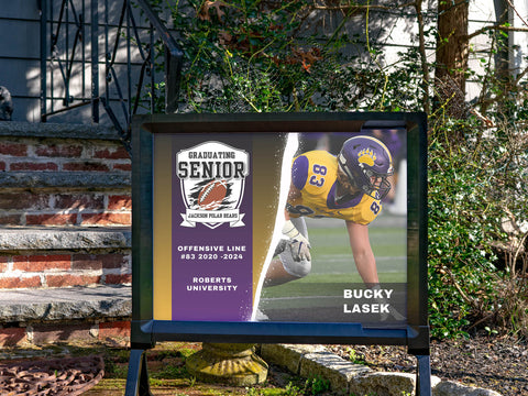 Graduation Football Yard Sign