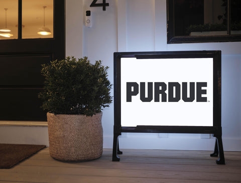 Purdue White Lumilawn Sign