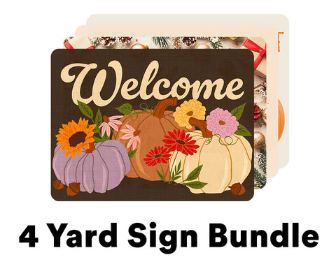 Seasonal Holiday Yard Sign 4 Pack