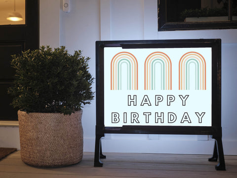 Rainbow Birthday Yard Sign