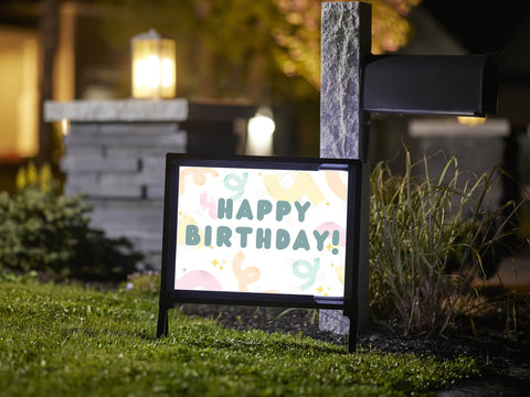 Squiggle Birthday Lumilawn Sign