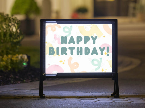 Squiggle Birthday Lumilawn Sign