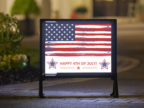 Tattered July 4th Yard Sign