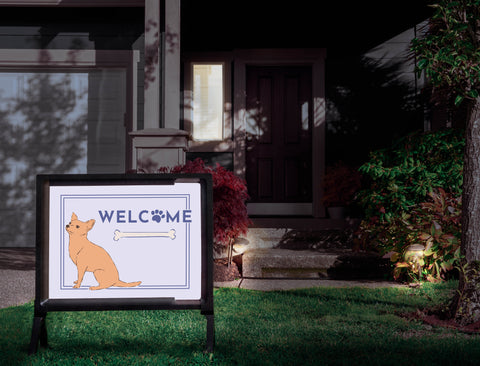 Welcome Dog Lumilawn Sign