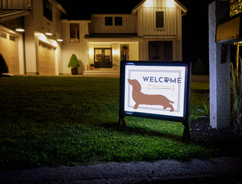 Welcome Dog Lumilawn Sign