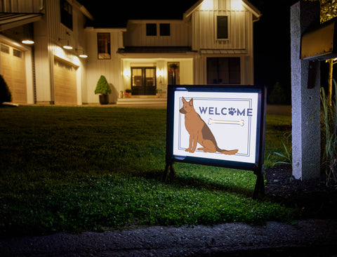 Welcome Dog Lumilawn Sign