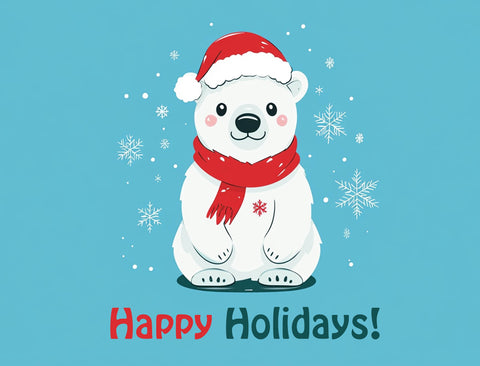 Blue Cute Polar Bear Winter Yard Sign