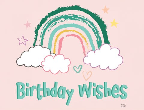 Pink Rainbow Dream Birthday Wishes Yard Sign