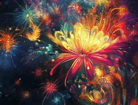 New Year Blooming Fireworks Yard Sign