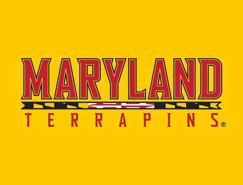 Maryland Terrapins Wordmark Yellow Lumilawn Sign