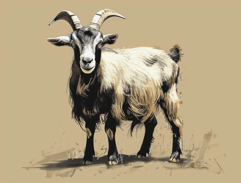 Artistic Goat Sketch Animal Yard Sign