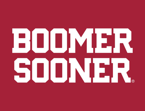 Oklahoma Boomer Sooner Wordmark Crimson Yard Sign