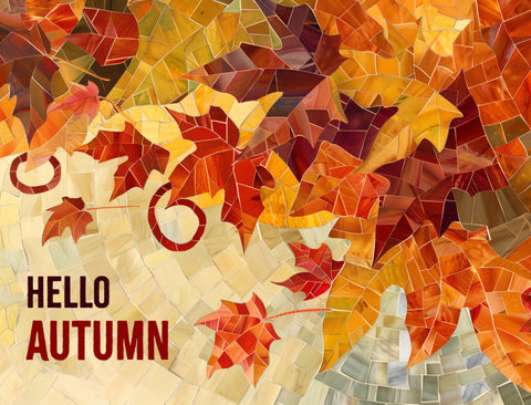 Hello Autumn Leaves Mosaic Yard Sign