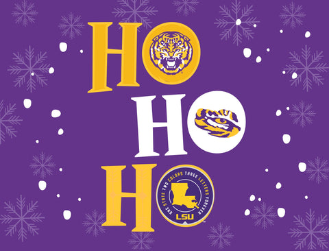 HO HO HO Purple LSU Yard Sign