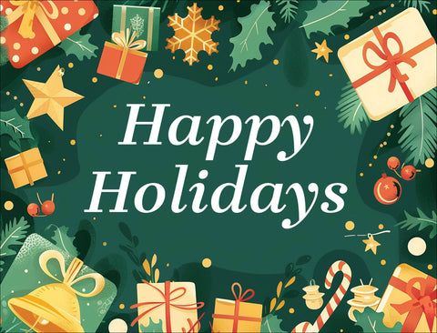 Happy Holidays Dark Green Yard Sign