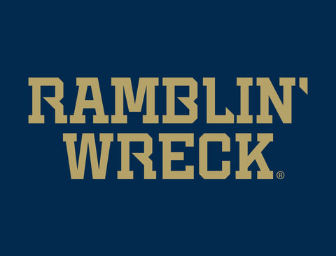 Georgia Tech Ramblin' Wreck Wordmark Navy Yard Sign