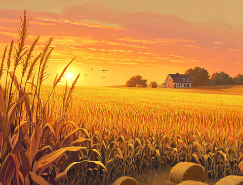 Cornfield At Sunset Yard Sign