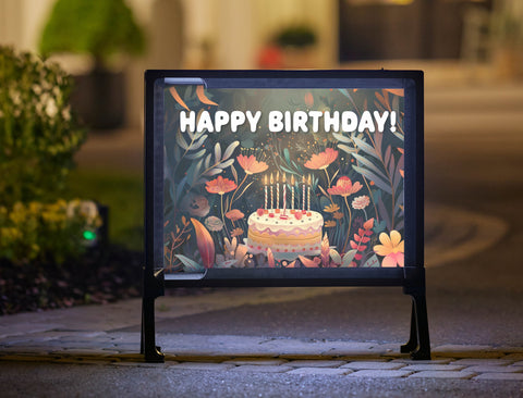 Jungle Bloom Happy Birthday Yard Sign