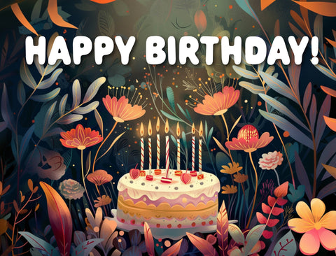 Jungle Bloom Happy Birthday Yard Sign