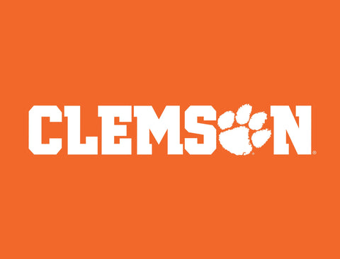 Clemson Paw Wordmark Orange Lumilawn Sign