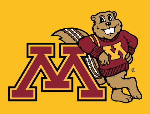 Minnesota Gopher M Gold Yard Sign