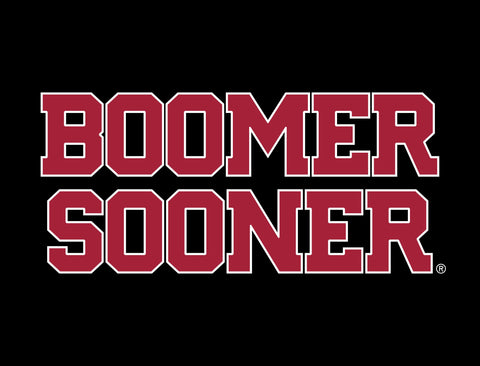 Oklahoma Boomer Sooner Wordmark Black Lumilawn Sign