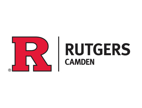 Rutgers Camden Horizontal Mark White Lumilawn Sign