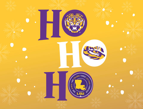 HO HO HO LSU Holiday Yard Sign