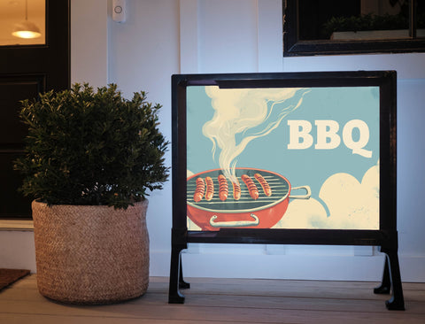 Retro Grill BBQ Yard Sign