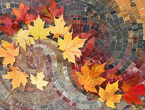 Mosaic Fall Spiral Leaves Yard Sign