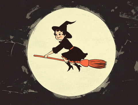 Retro Witch Moon Halloween Yard Sign