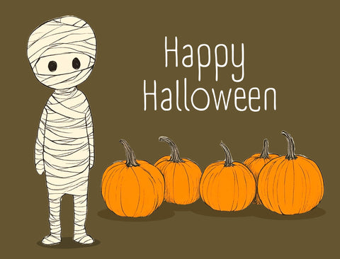 Happy Halloween Mummy Pumpkin Yard Sign