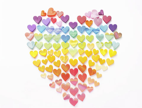 Rainbow Mini Hearts Yard Sign