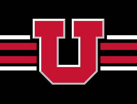 Utah Utes Stripe Black Yard Sign