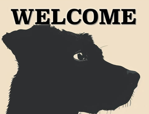 Welcome Good Boy Dog Silhoutte Yard Sign