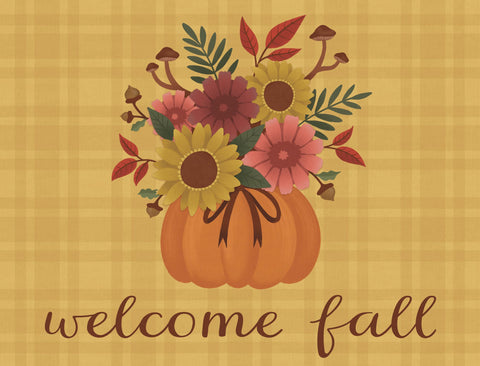 Welcome Fall Pumpkin Bouquet Autumn Yard Sign