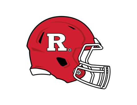 Rutgers Helmet Mark White Yard Sign