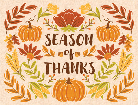 Season Of Thanks Floral Lumilawn Sign