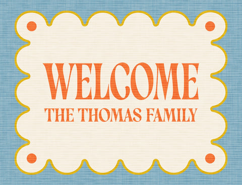 Scalloped Welcome Custom Lumilawn Sign