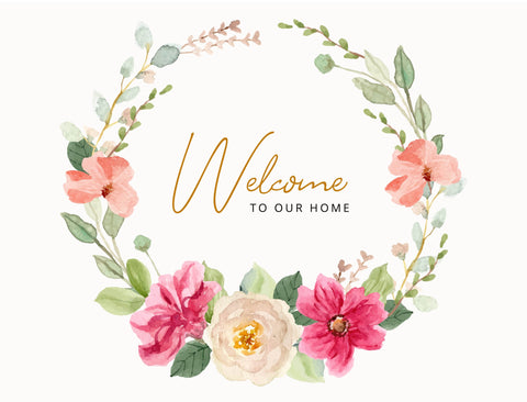 Wreath Welcome Yard Sign