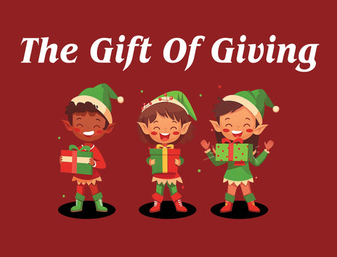 The Gift Of Giving Elves Red Christmas Yard Sign