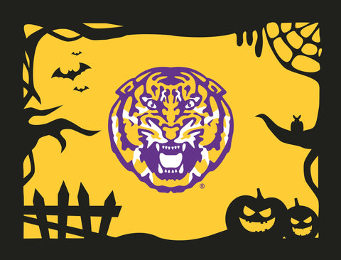 Framed Tiger Halloween LSU Yard Sign