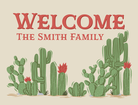 Cacti Welcome Custom Lumilawn Sign