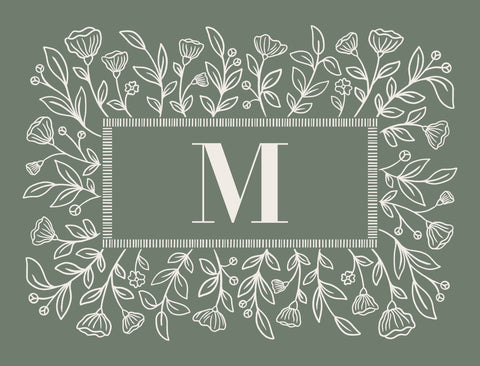 Floral Frame Cusom Monogram Lumilawn Sign