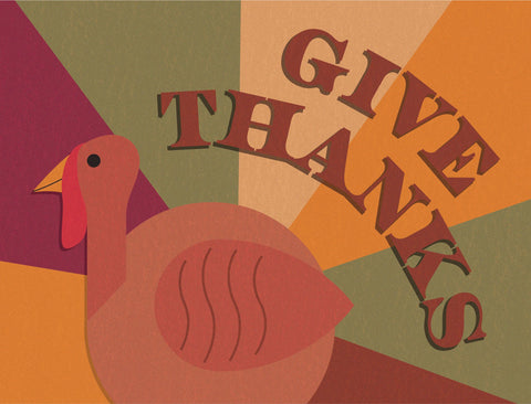 Give Thanks Turkey Yard Sign