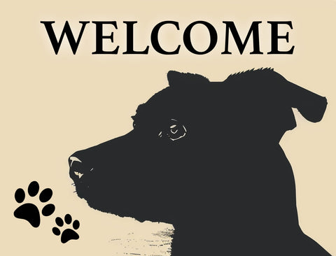 Welcome Puppy Dog Silhouette Yard Sign