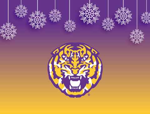 Snow Flakes Tiger LSU Holiday Lumilawn Sign