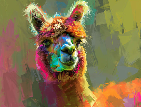 Artistic Alpaca Portrait Animal Yard Sign